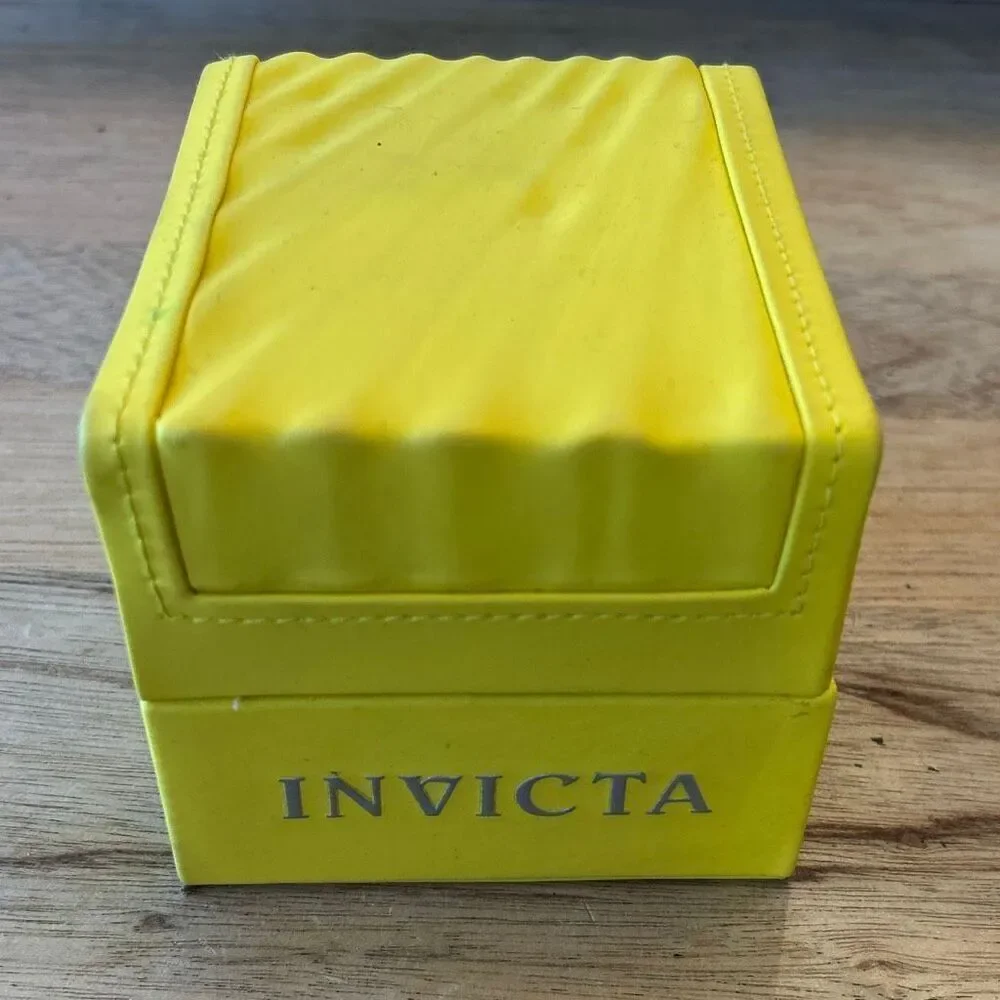 Invicta Yellow empty watch box hard case